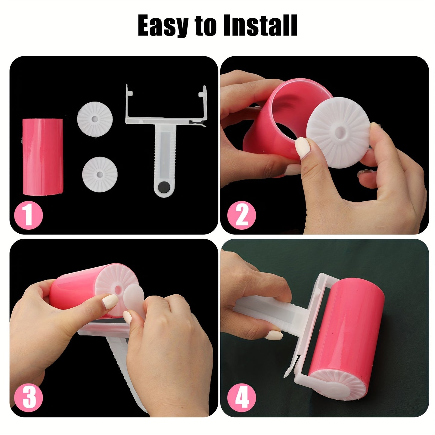 2pcs Reusable Lint Roller Brush Set - Effective Pet Hair Fuzz Remover for Clothing & Pets with Roller Replacements, Manual Operation, and Durable Plastic Handle