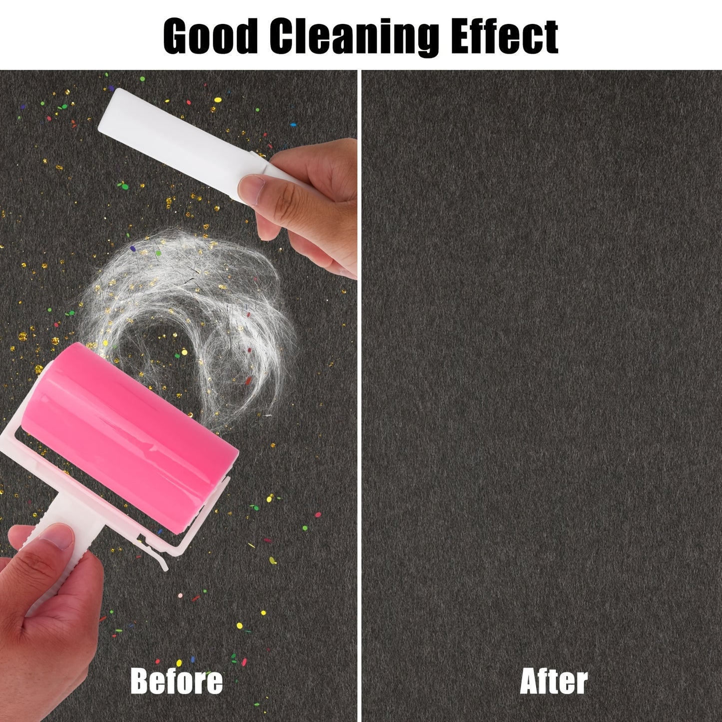 2pcs Reusable Lint Roller Brush Set - Effective Pet Hair Fuzz Remover for Clothing & Pets with Roller Replacements, Manual Operation, and Durable Plastic Handle
