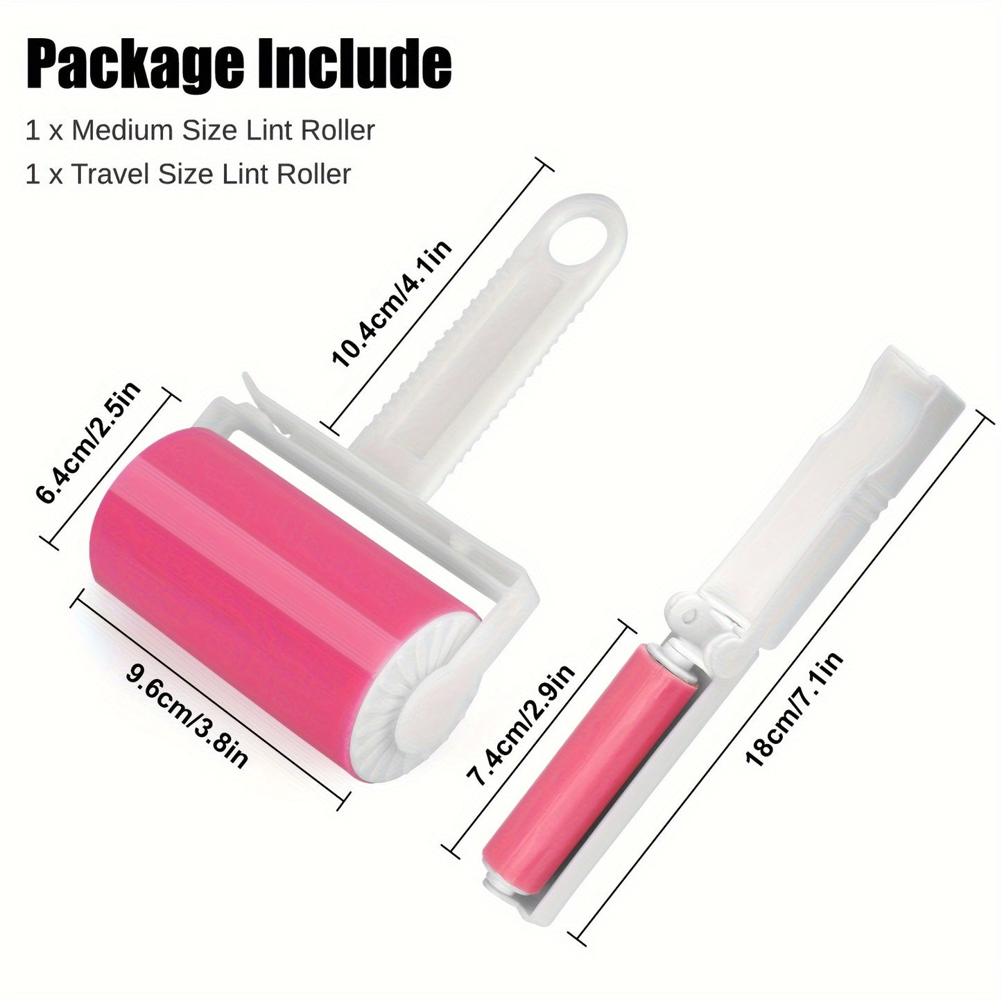 2pcs Reusable Lint Roller Brush Set - Effective Pet Hair Fuzz Remover for Clothing & Pets with Roller Replacements, Manual Operation, and Durable Plastic Handle
