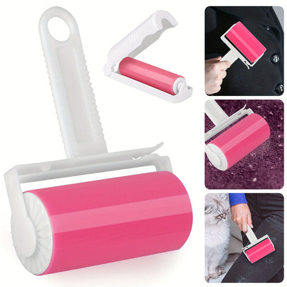 2pcs Reusable Lint Roller Brush Set - Effective Pet Hair Fuzz Remover for Clothing & Pets with Roller Replacements, Manual Operation, and Durable Plastic Handle
